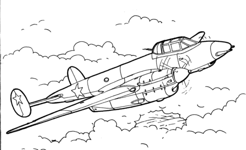 Pe 3 Night Fighter Bomber Coloring Page